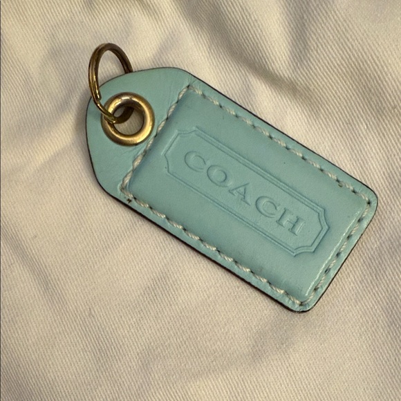 Coach Accessories - Coach Sky Blue big Leather hangtag